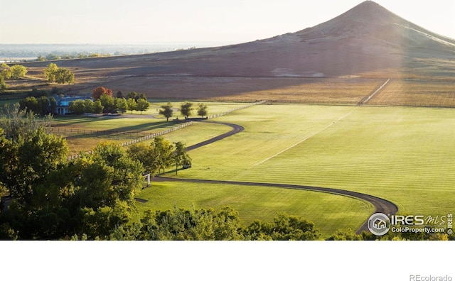 exterior space with a rural view