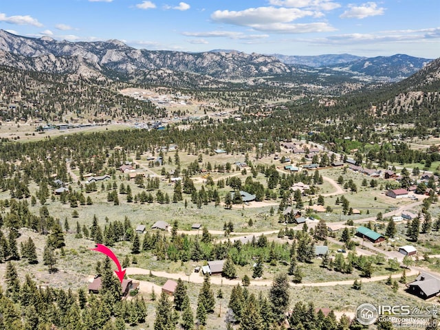 drone / aerial view with a mountain view