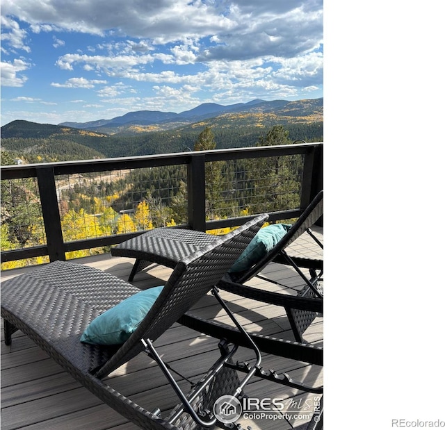 balcony with a mountain view