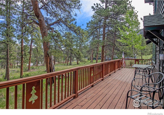 view of wooden deck