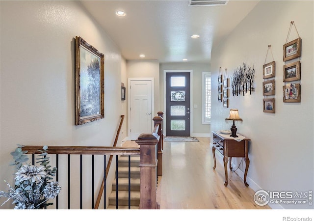 entryway featuring light hardwood / wood-style flooring