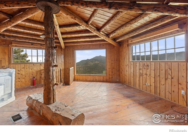 view of unfinished attic