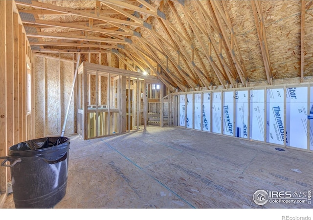 misc room featuring vaulted ceiling