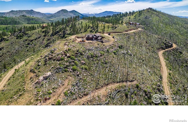 bird's eye view featuring a mountain view