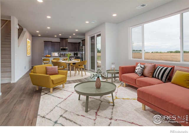 living room featuring hardwood / wood-style flooring