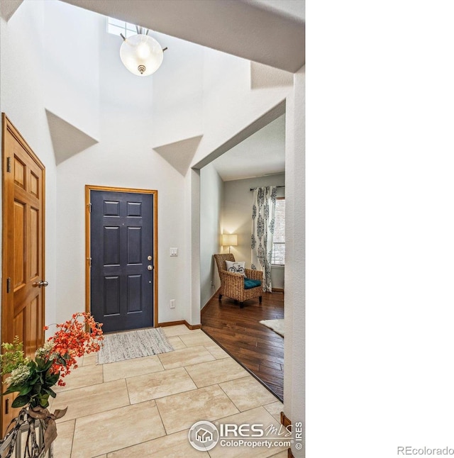 entrance foyer featuring light wood-type flooring