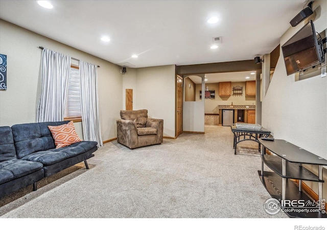 view of carpeted living room