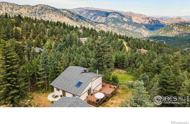 bird's eye view with a mountain view