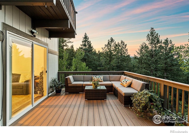 deck with an outdoor living space