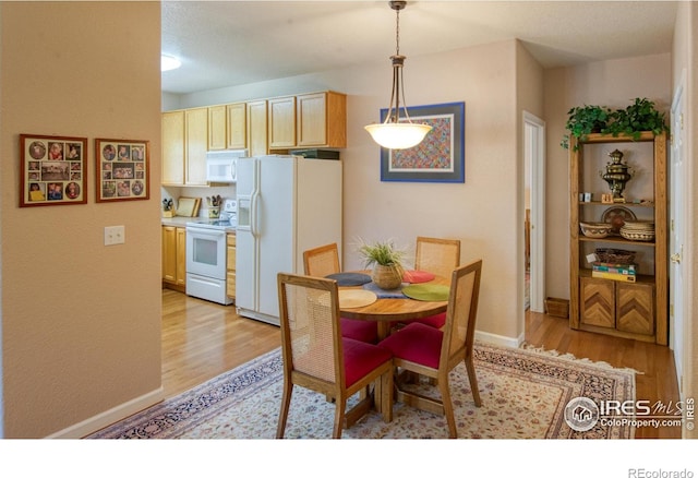 dining room with light hardwood / wood-style floors