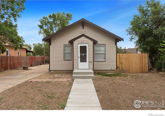 view of bungalow-style house