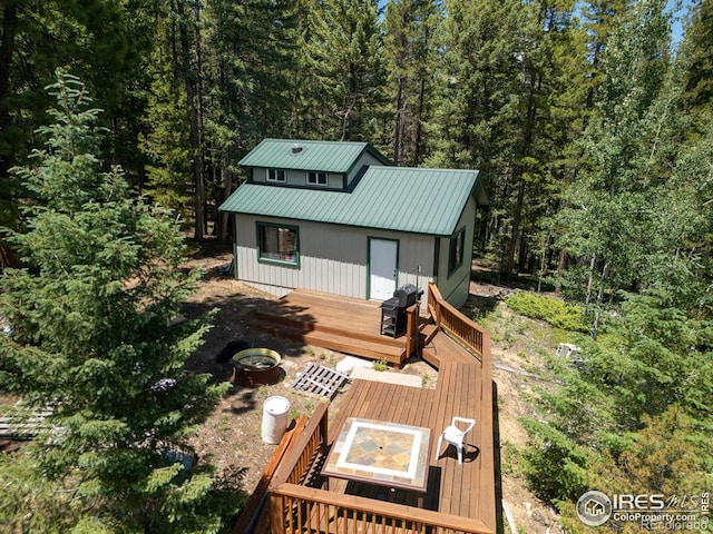 exterior space with a wooden deck