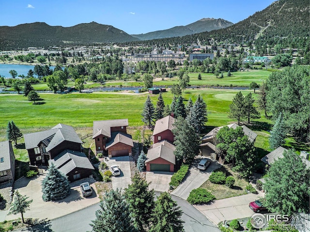 bird's eye view featuring a mountain view