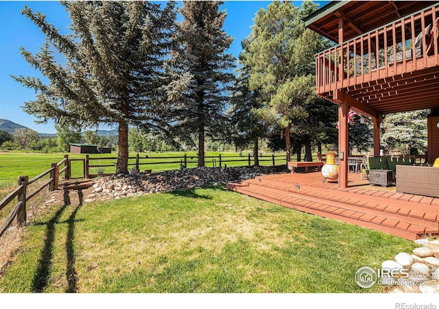 view of yard featuring a deck