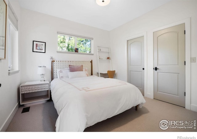 bedroom featuring carpet flooring