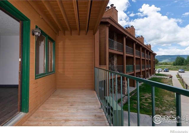 balcony with a mountain view