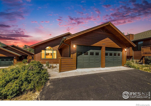 view of front of house with a garage