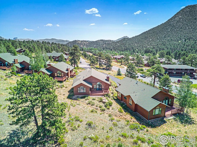 drone / aerial view with a mountain view