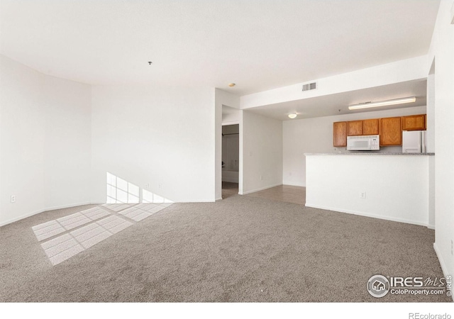 unfurnished living room with carpet