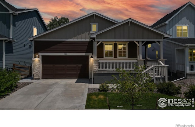 craftsman inspired home with covered porch