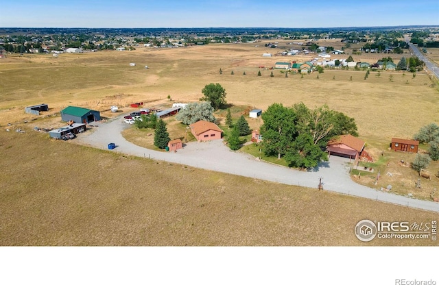 drone / aerial view with a rural view