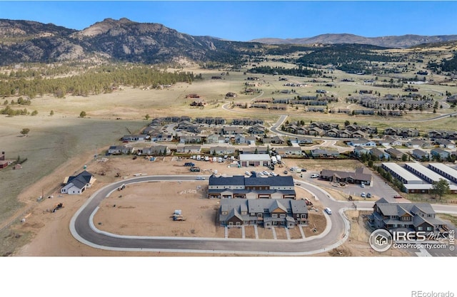 aerial view with a mountain view