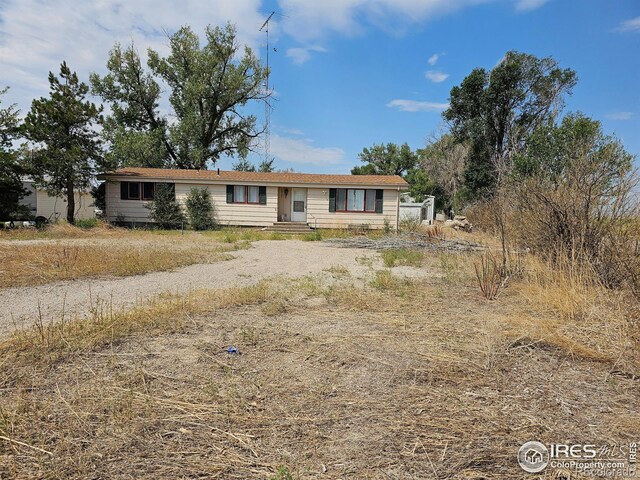 view of single story home