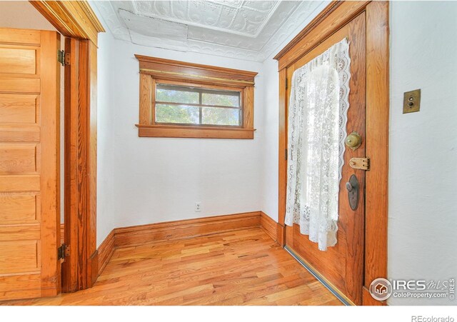 foyer entrance featuring light wood-type flooring