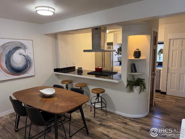 interior space featuring dark hardwood / wood-style flooring