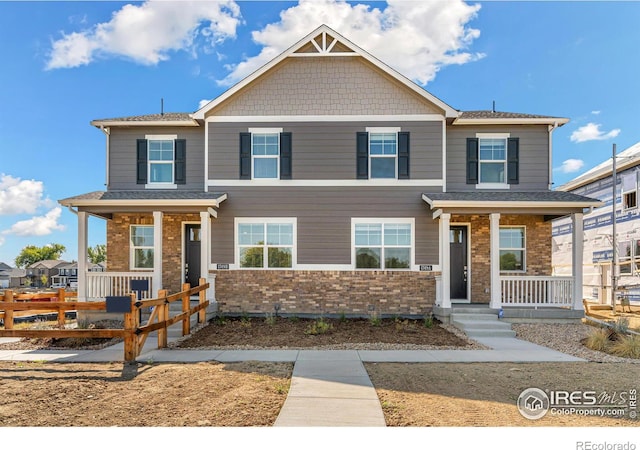 view of front of property with a porch