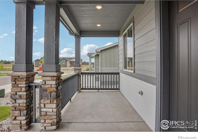 view of patio with a porch