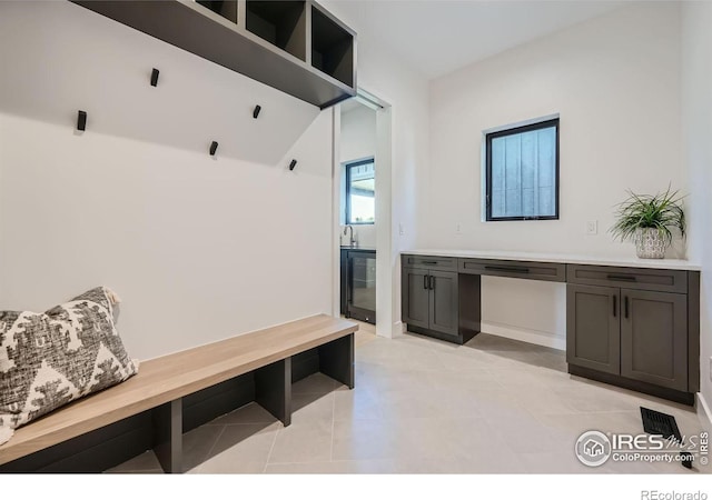 mudroom with sink