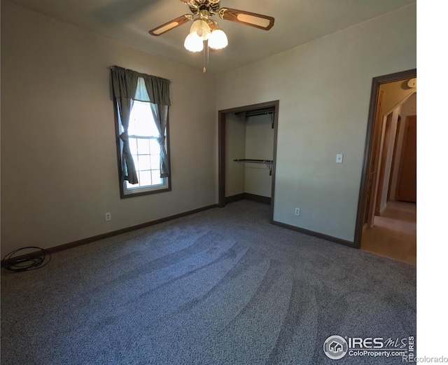 619 Curtis St, Brush, CO 80723 - unfurnished bedroom featuring carpet flooring and ceiling fan