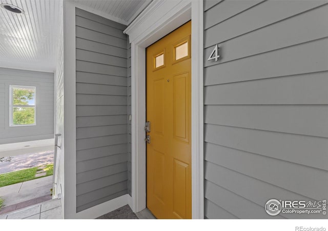 view of doorway to property