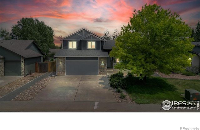 view of front of house featuring a garage