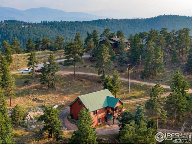 bird's eye view featuring a mountain view