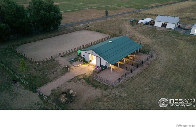 bird's eye view with a rural view