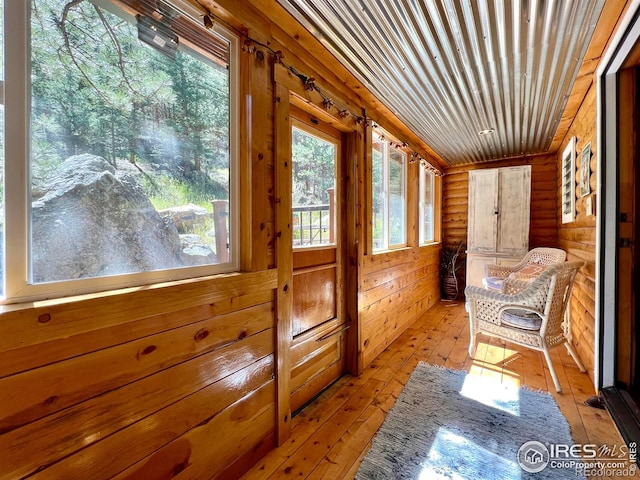 interior space featuring wooden ceiling