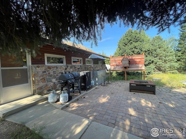 view of patio with area for grilling