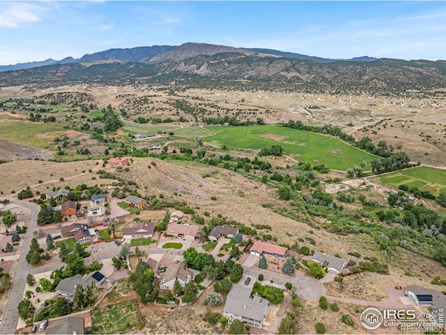 bird's eye view featuring a mountain view