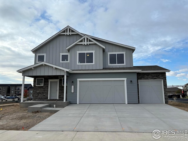 view of front of house with a garage