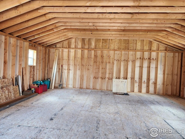 view of unfinished attic