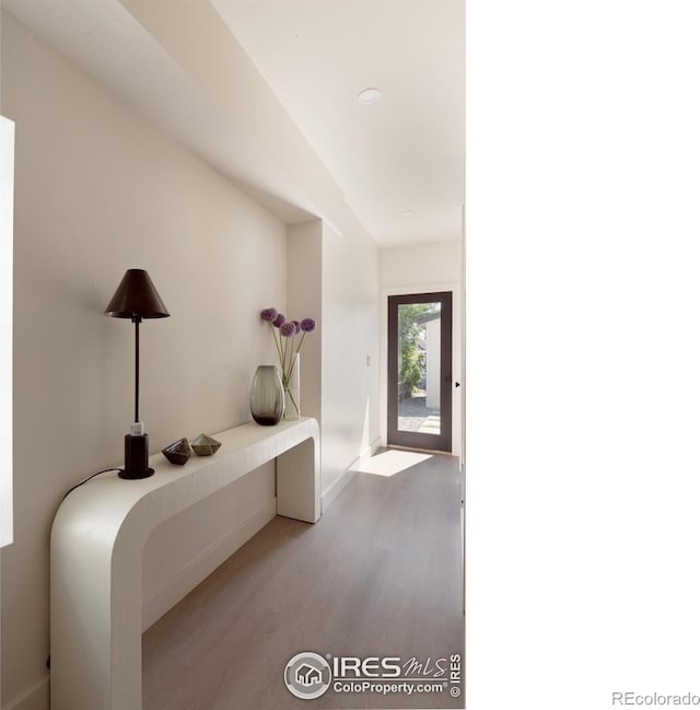 entryway featuring light hardwood / wood-style flooring