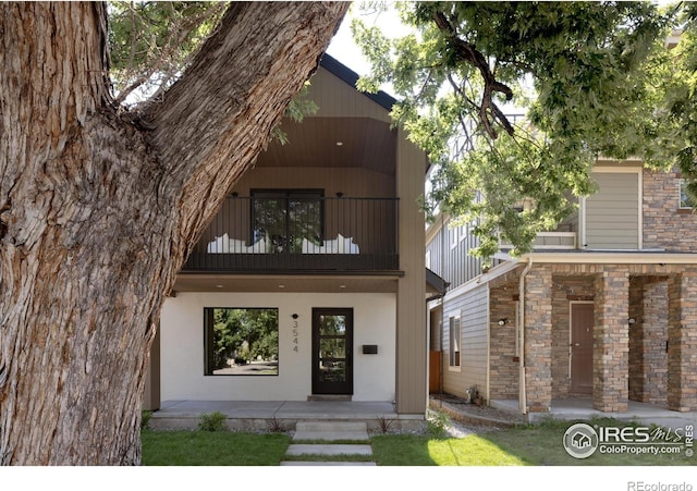 exterior space with a balcony