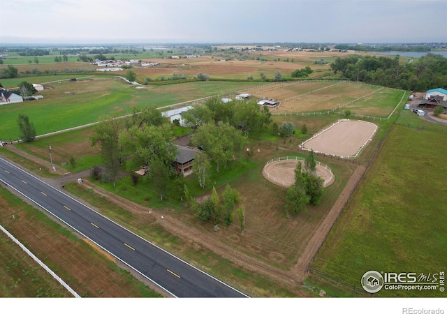 aerial view with a rural view