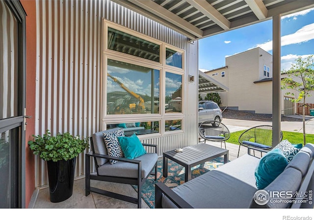 view of patio / terrace with an outdoor hangout area