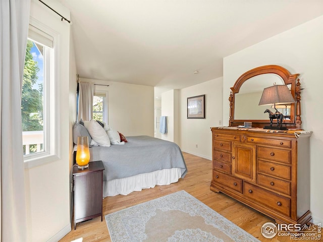 bedroom featuring light hardwood / wood-style flooring