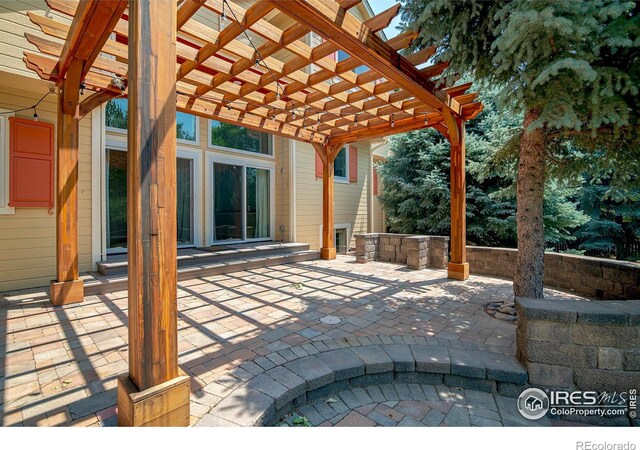 view of patio / terrace with a pergola