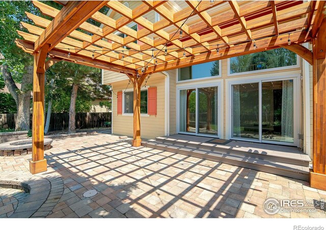 view of patio with a pergola