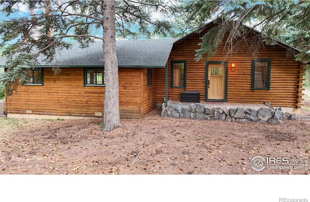 view of log-style house